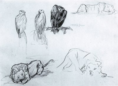 Águila marina y leones de Franz Marc